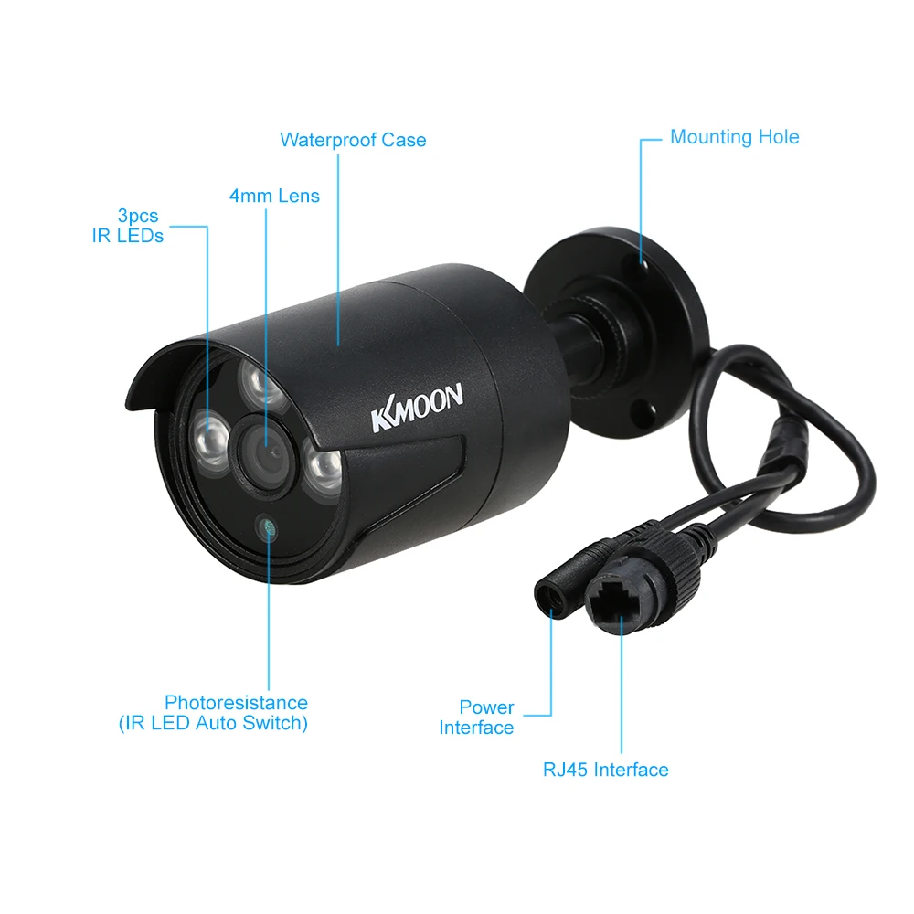 KKmoon 4CH 1080P WiFi NVR комплект с 4 шт 1.0MP Беспроводная WiFi Водонепроницаемая ip-камера ночного видения CCTV система видеонаблюдения