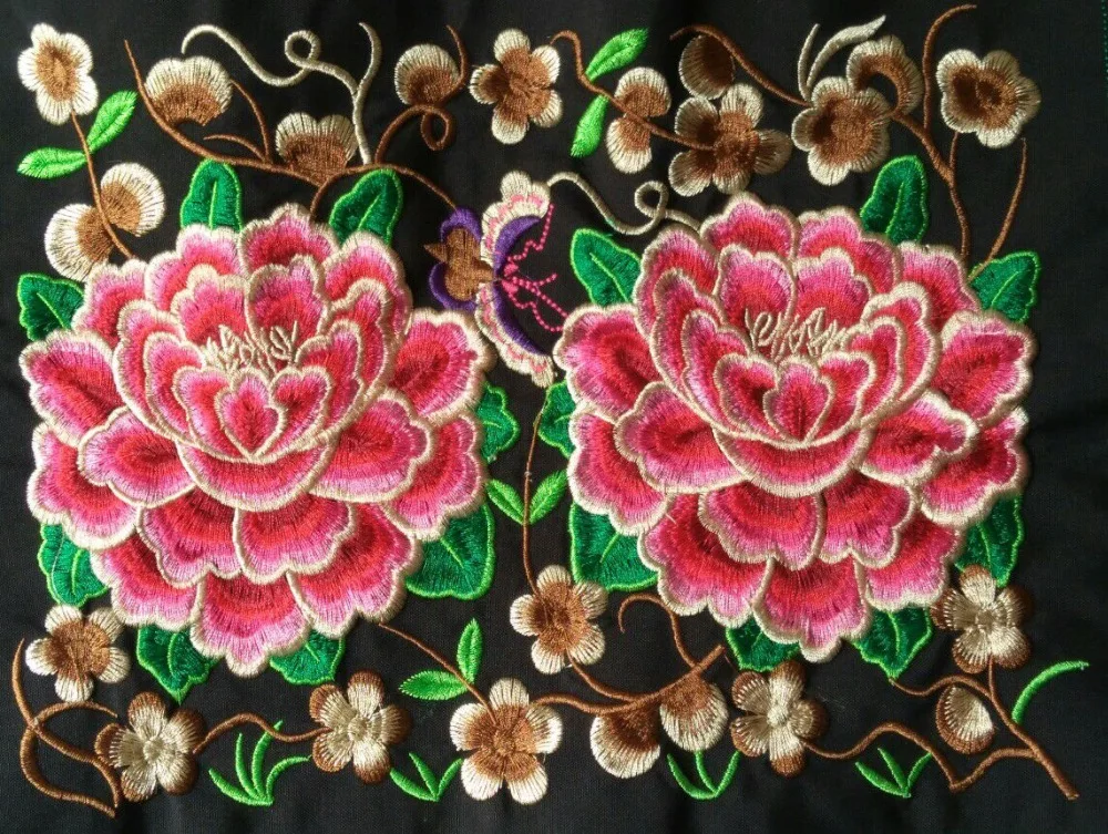 Miao вышивка крючком простой ткани нашивка для обуви Сумка с аппликацией отделка в