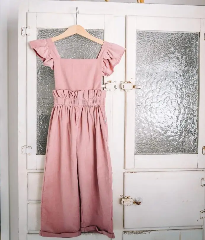 Новинка 2019 года комбинезон из хлопка для маленьких девочек с оборками и рукавами