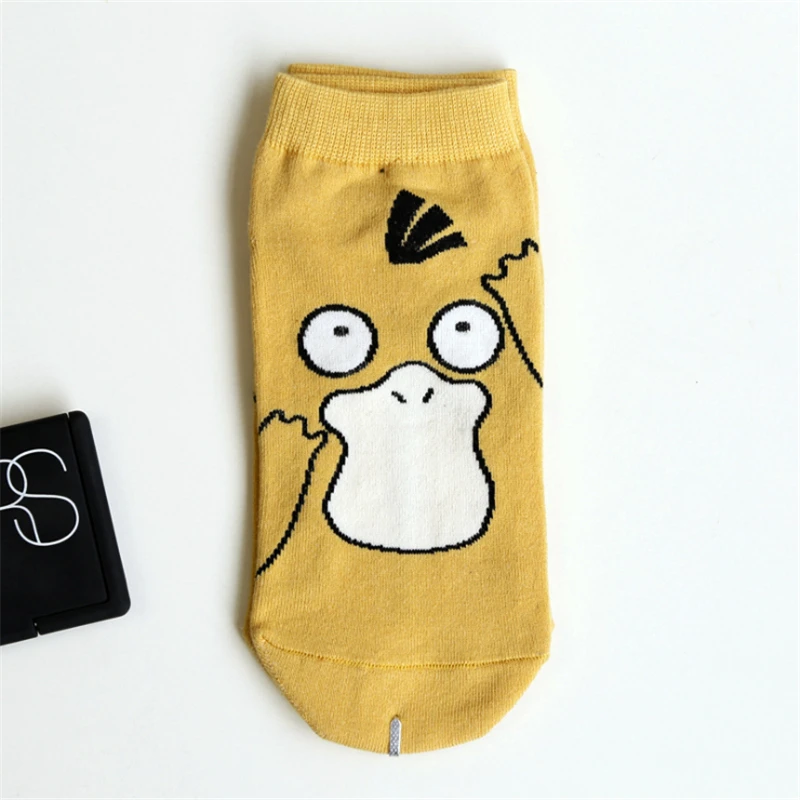 Каваи Харадзюку Покемон носки Пикачу 3D печатных мультфильм женские укороченные