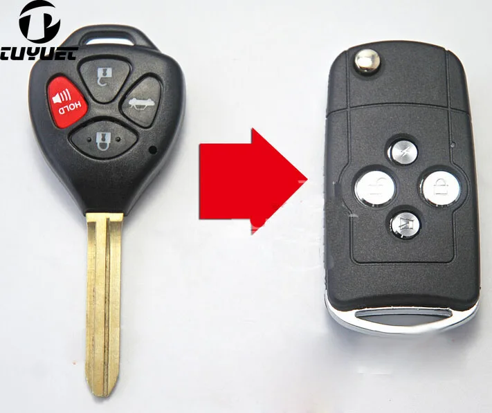 4 кнопки Автомобильный Брелок чехол для Toyota Camry Taiwan Wish 3 + 1 модифицированный