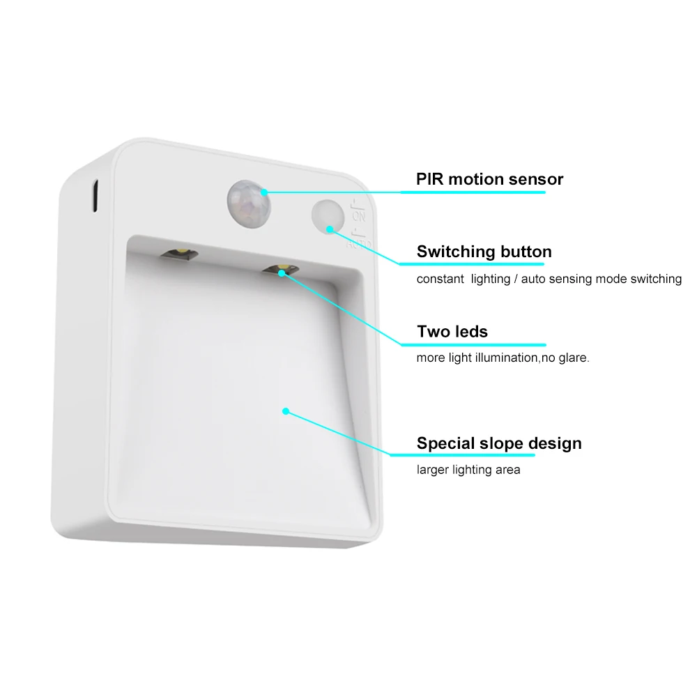 СВЕТОДИОДНЫЙ Светильник ночник с датчиком движения PIR автоматический светильник