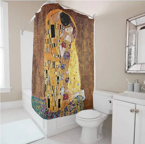 Винтажная занавеска для душа Gustav Klimt The Kiss Классическая Новая Художественная