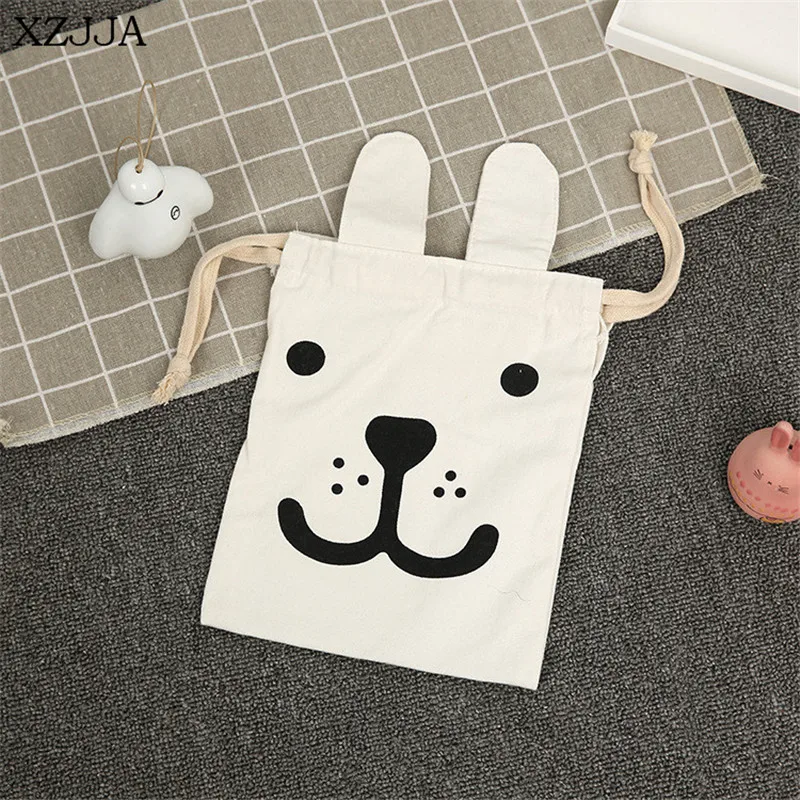 Холщовые сумки для хранения XZJJA с мультяшным рисунком креативный рюкзак на