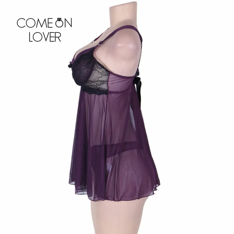 RI80274 Comeonlover женское сексуальное нижнее белье больших размеров кружевная Экзотическая одежда, пижамы, пижамы, привлекательное фиолетовое нижнее белье мини для женщин