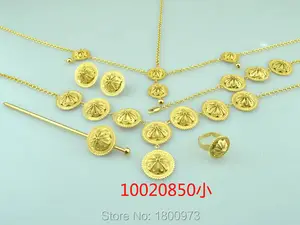 Traditional Ethiopian 6pcsSmall Size jewelry sets  Gold Color African Bridal Wedding jewelry sets Free shipping