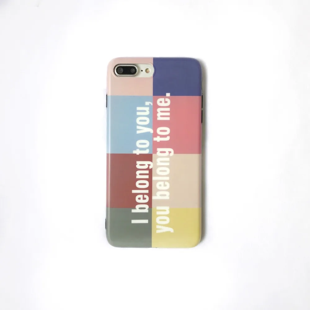 Simple English Letters Phone Case For IPhone XS Max XR Various Color Stitching Shell for 6 7 8 Plus Soft TPU Cover Coque |