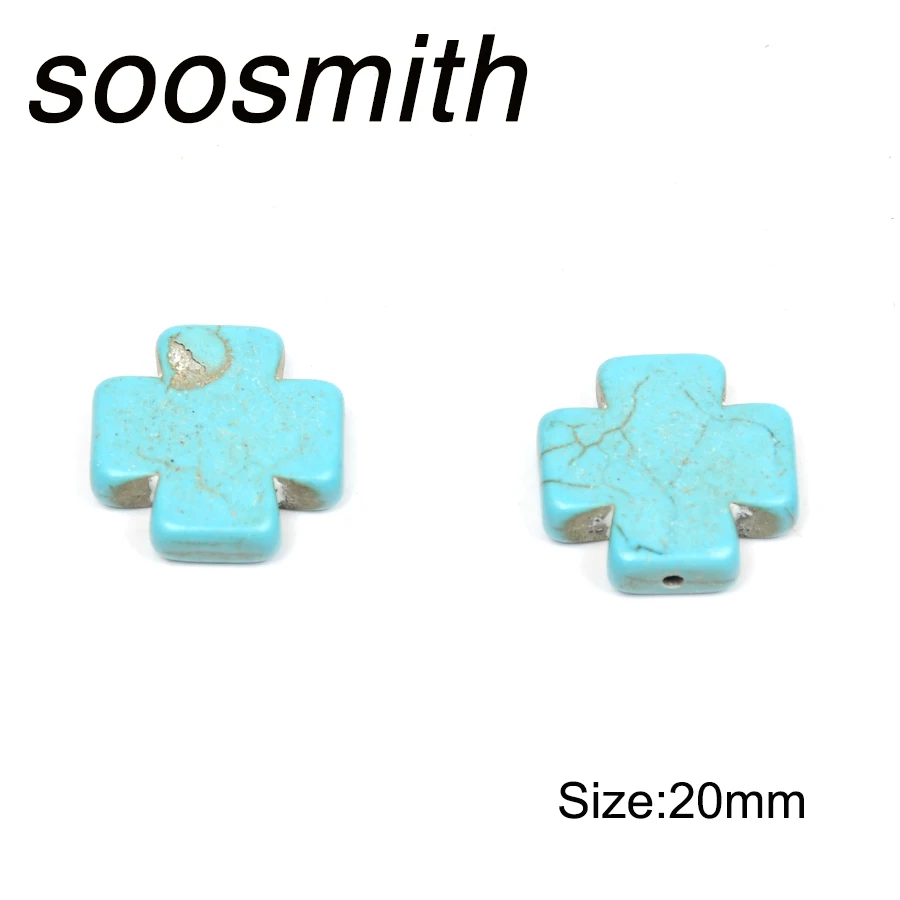 Soosmith квадратные синтетические крест сделанные из бирюзы свободные бусины для