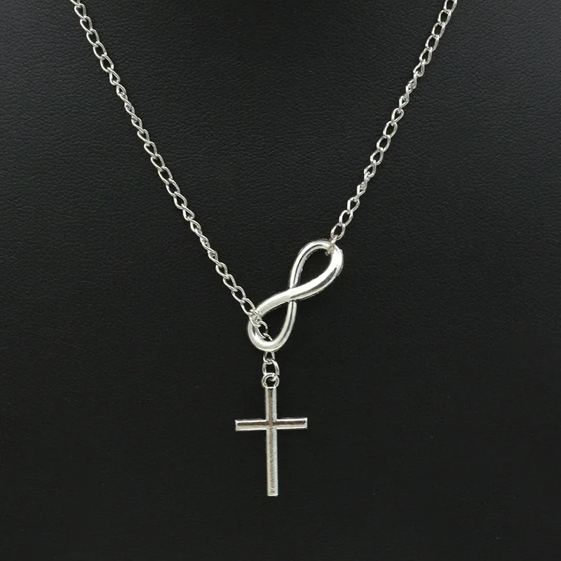 Женское серебряное ожерелье с подвеской бесконечность Массивное колье чокер