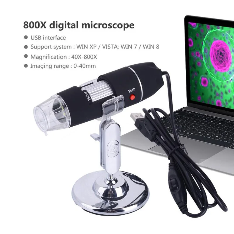 800X 8 СВЕТОДИОДНЫЙ Цифровой Микроскоп USB эндоскоп зум Камера Лупа