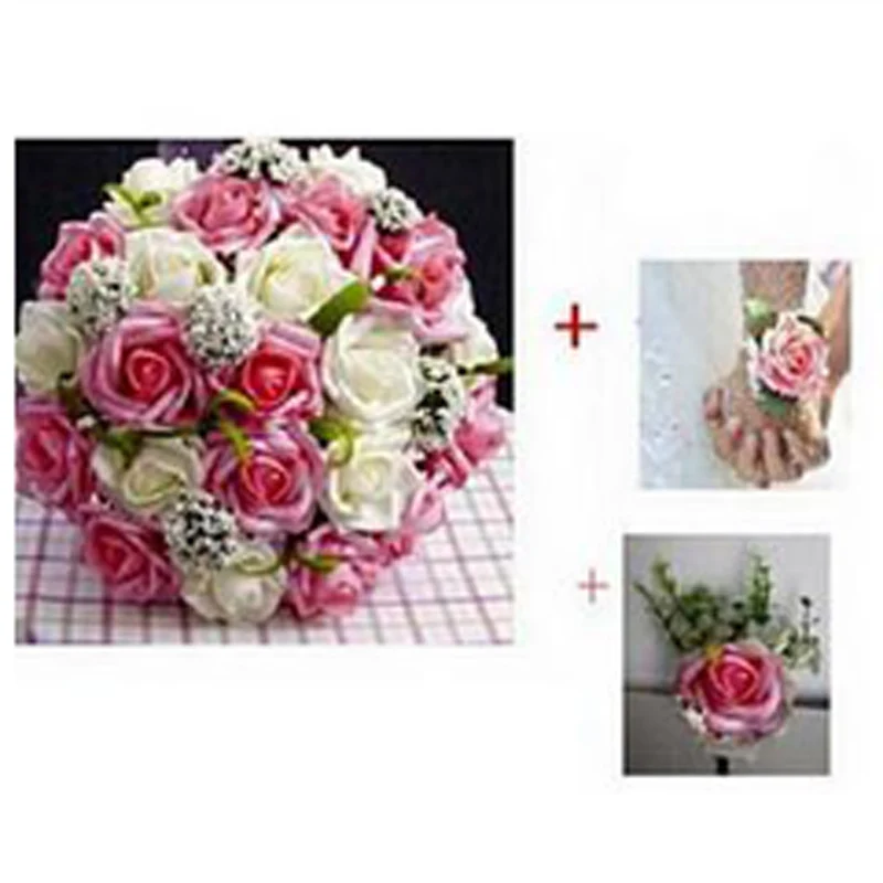 Свадебный букет ручной работы из ПЭ цветов свадебный роз свадебные цветы|bridal wedding