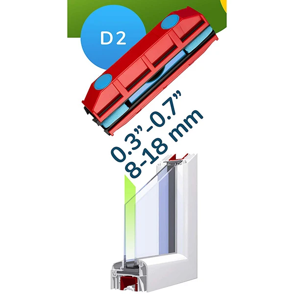 D2 8-18MM Магнитный очиститель окон для окон с двойным остеклением, двухсторонний очиститель окон, магнитные чистящие инструменты - Цвет: D2 8-18MM