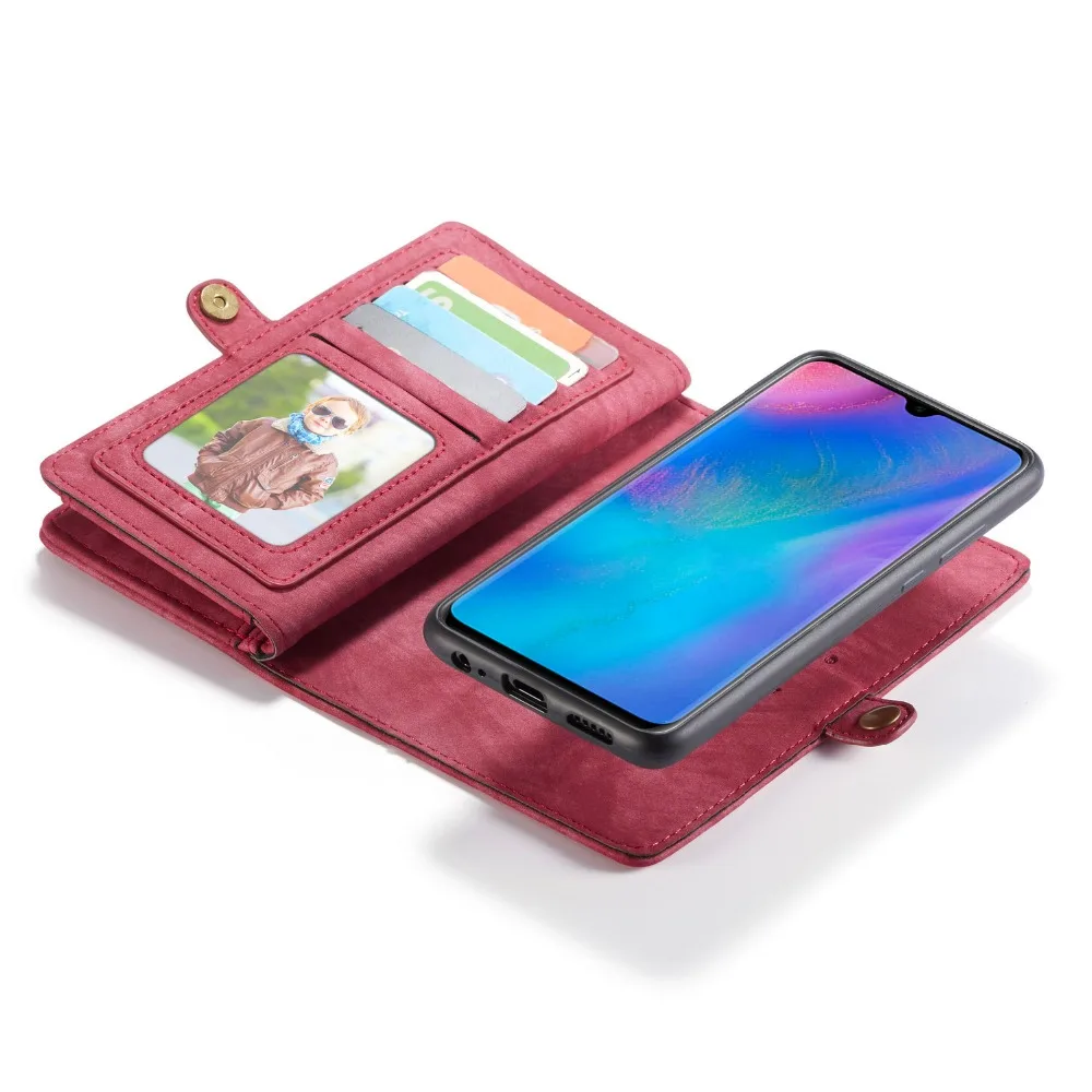 Кожаный бумажник на магните телефонные разъемы для карт чехол для huawei P20 P30 Pro P30lite mate 20 PRO Корпус молния Флип Стенд Защита задняя Сумка