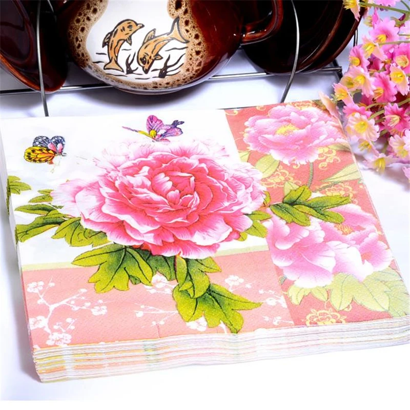 Распродажа дизайн декупаж стол бумажные салфетки носовые платки в винтажном