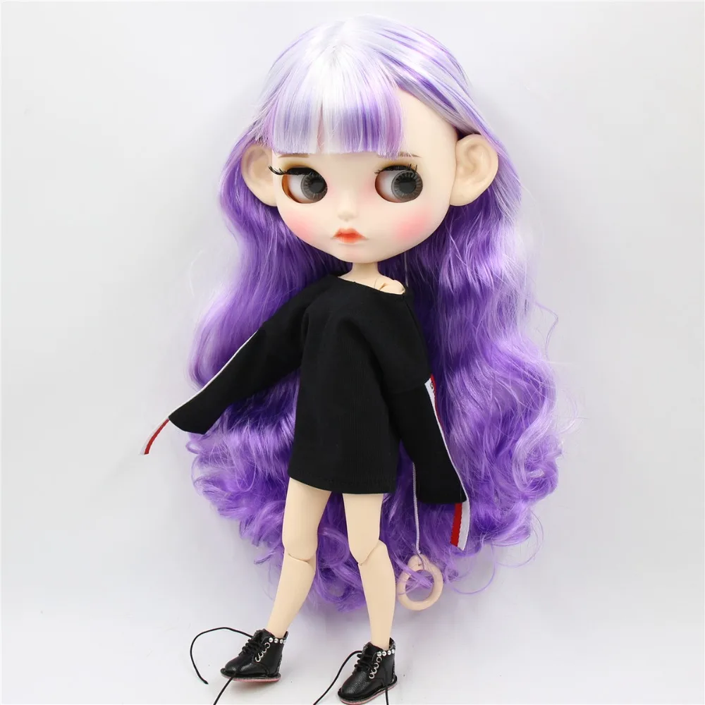 Ледяная кукла DBS Blyth 1/6 bjd белая кожа сужение тела белые и фиолетовые волосы новое