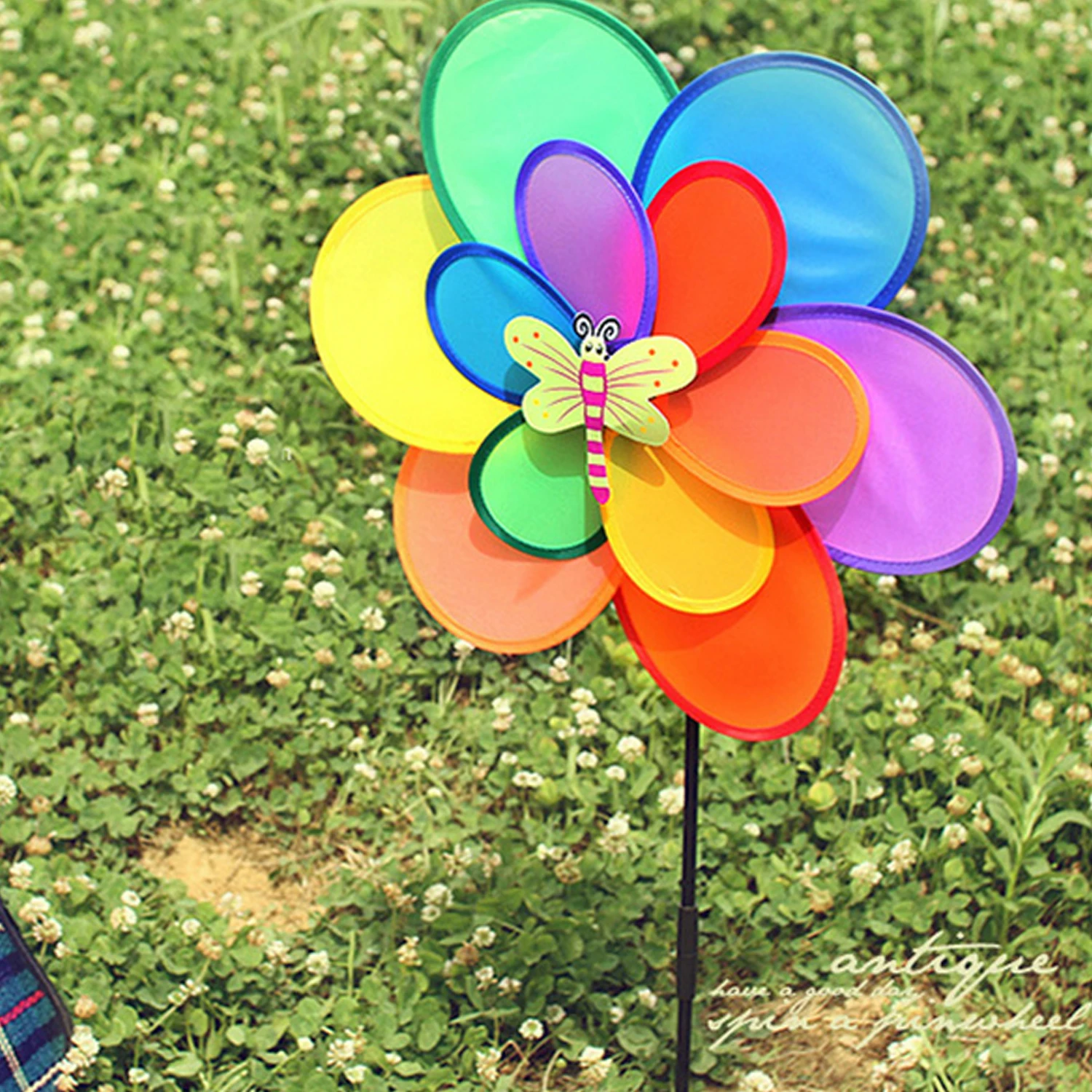 Детская одежда 2 Слои цветок Форма флюгеры мельница ветра вертушка с насекомыми