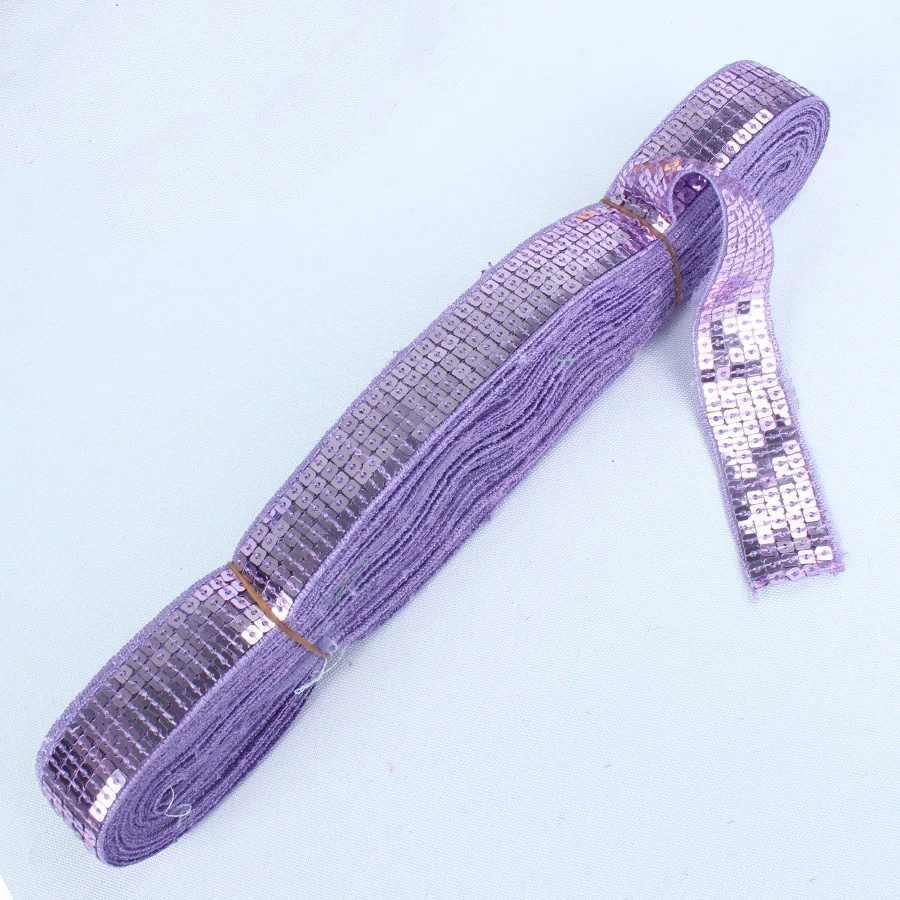 Lavender 18 ярдов/партия 5-строк квадратный лента с блестками вышитые кружева для танцевальный костюм украшения одежды шляпа украшения - Цвет: Lavender