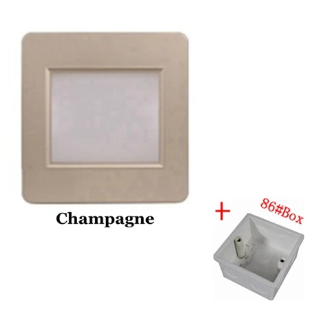 Champagne With 86Box Светодиодный Интеллектуальный ночник индукционный радар-датчик движения человеческого тела лестничный свет ступенчатая лестница в прихожую, настенный светильник с 86 коробкой - Цвет абажура: Champagne With 86Box