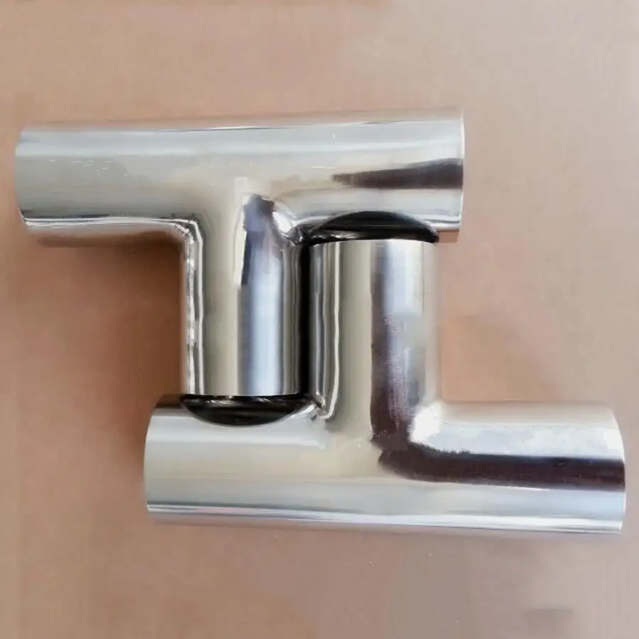 

102mm 4" Pipe OD Butt Welding Auto Tee 3 Way 3A SUS 304 Stainless Steel Sanitary Fitting Spliter Homebrew Beer Wine