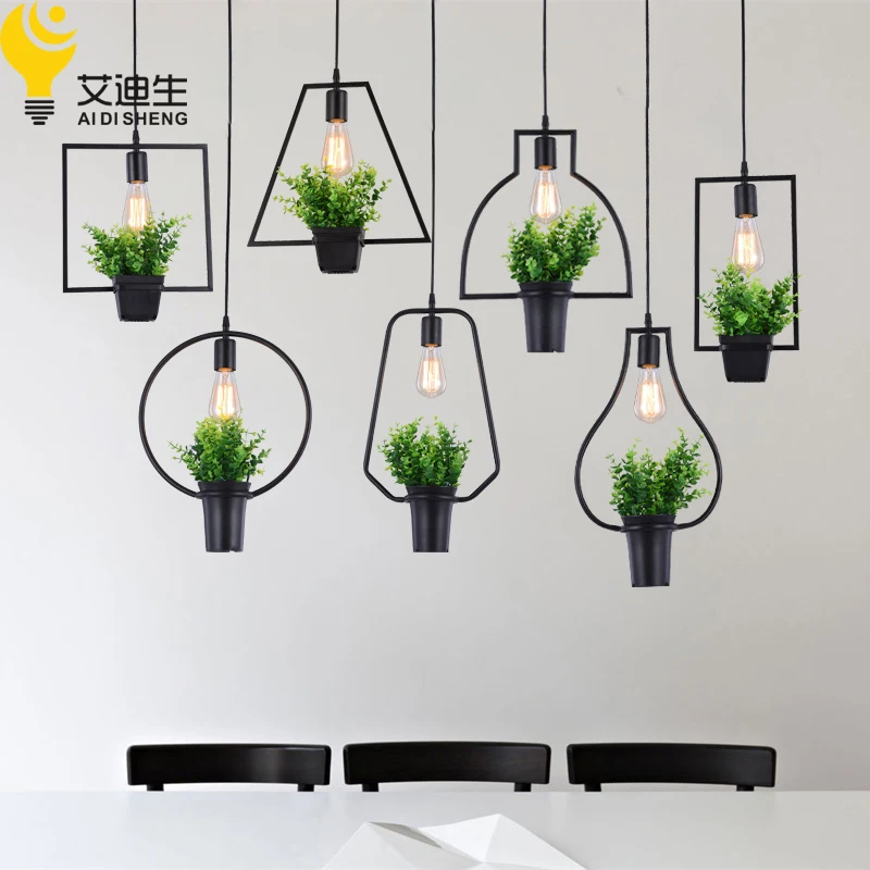 

Modern Plant Pot Deco Pendant Lamp Fashion Nordic Shade Modern Dining Table Hanging Light Fixture DIY Luminaire Office Lighting