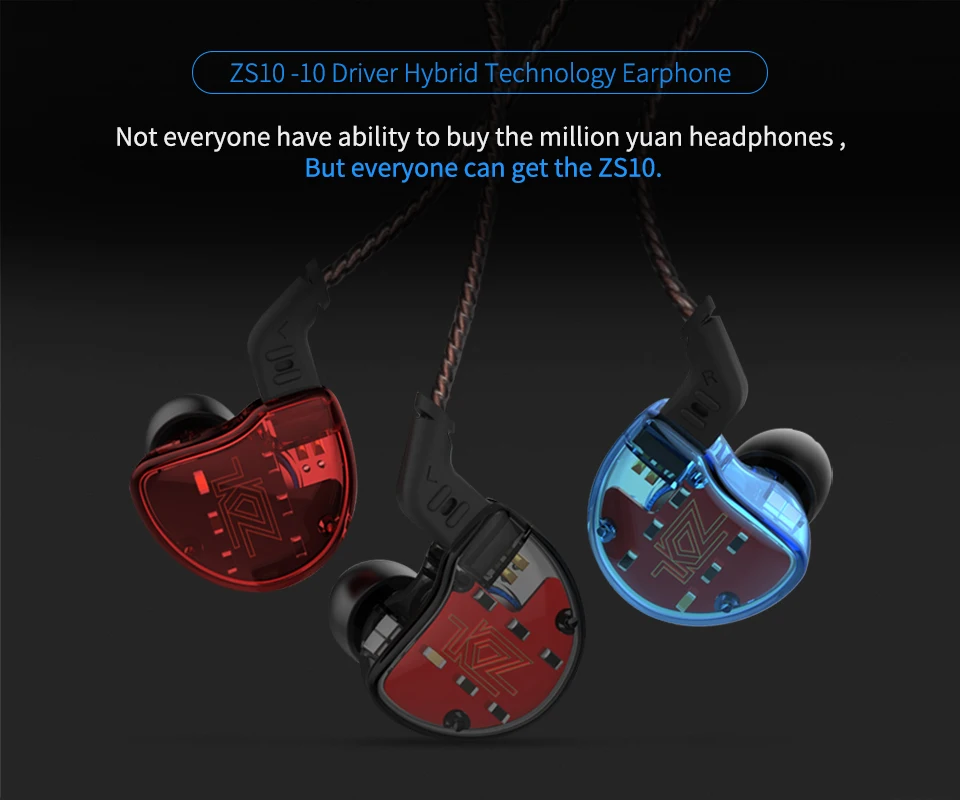 KZ ZS10 2DD+ 8BA 10 драйверов, настоящие HiFi наушники для телефона, гибридные спортивные наушники с микрофоном, флагманские высококачественные профессиональные наушники