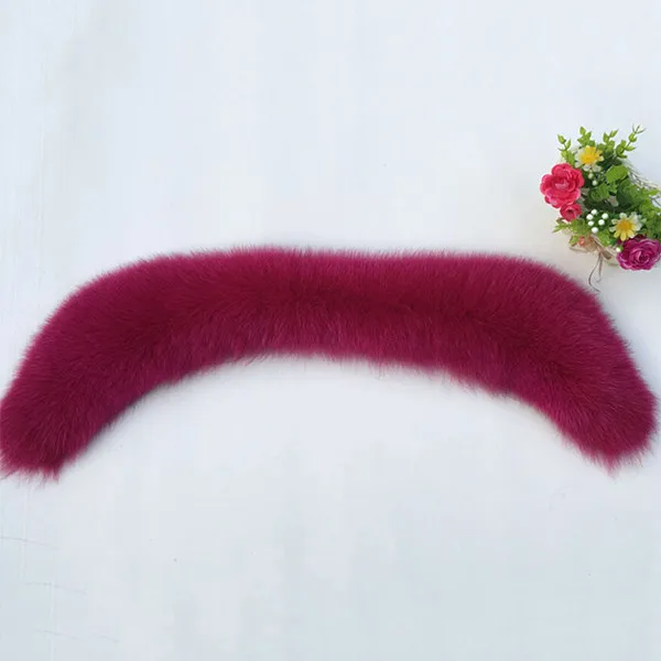 Wine red Модные Новые Элегантные зимние женские пальто аксессуары теплый мягкий меховой воротник лисий мех шарф искусственный шаль шарф - Цвет: Wine red