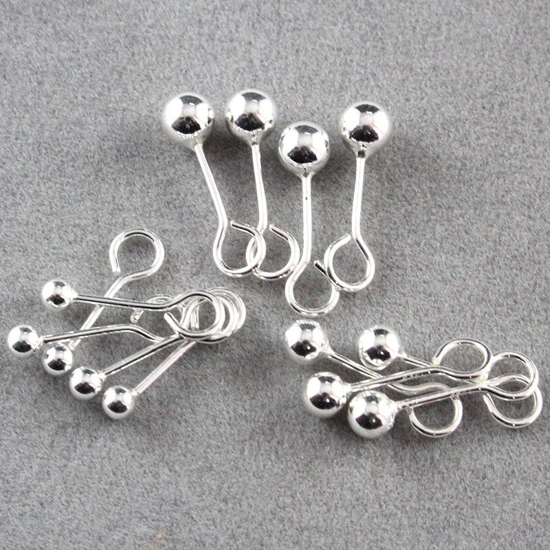 2PCS 3/4/5mm 925 Sterling Silver Ball Post Earring with open ring Stud Earrings Diy Findings | Украшения и аксессуары