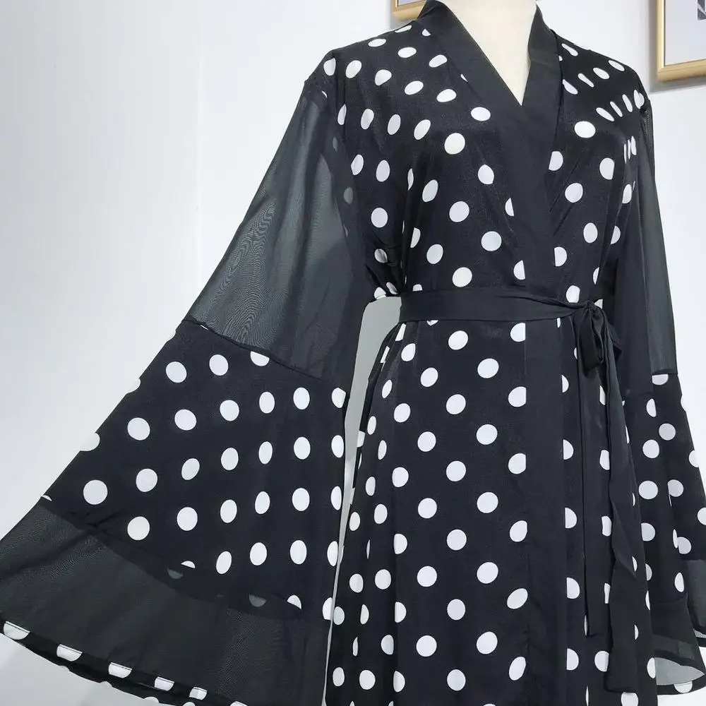 Мусульманское платье Abaya мусульманское черно-белые пояса абайя Дубай индийская