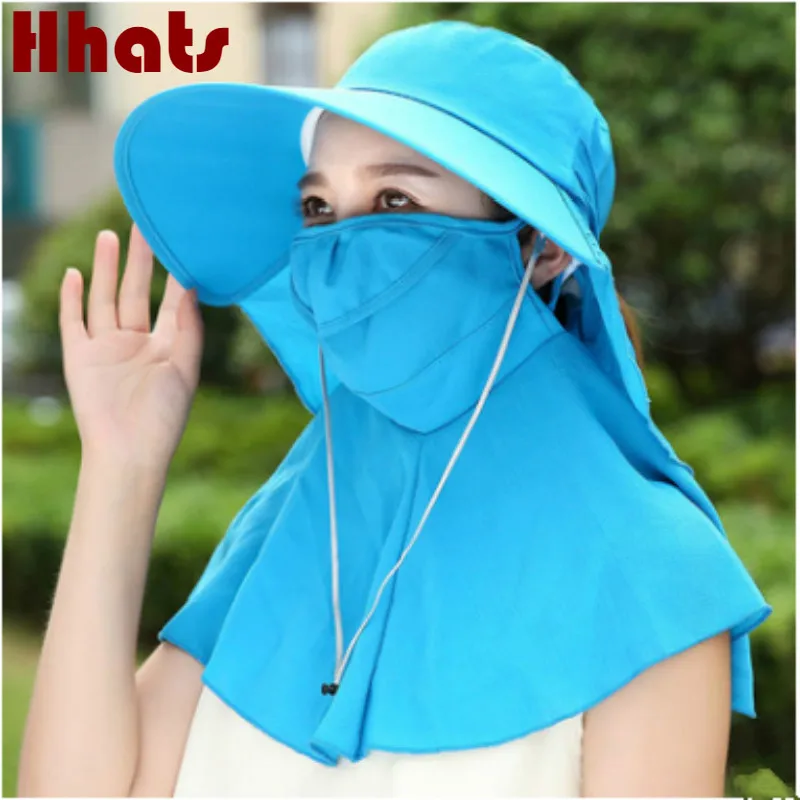 Шляпа с откидной крышкой для лица и шеи женская летняя рыболовная шляпа маской