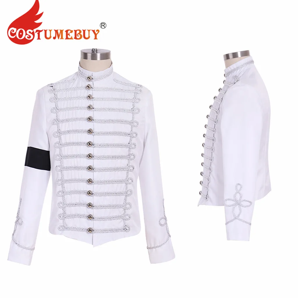 CostumeBuy в стиле Майкла Джексона, белое пальто куртка, костюм для косплея, Майкла Джордана в стиле милитари сценический костюм с курткой L920