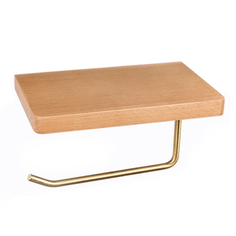 Roll Holder Wood Towel Rack Tissue Box Toilet Paper Shelf Storage Bathroom Supplies | Дом и сад