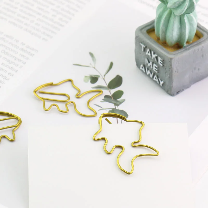 Металлические зажимы для бумаги 15 шт./компл. закладка в виде золотой рыбки зажим