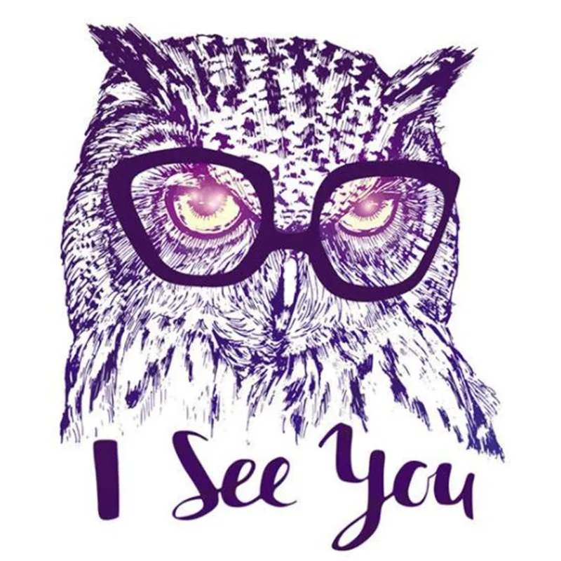 

Street Icon Women Men Clothes 250mm Cartoon Owl Iron on transfer Printing Patches for clothing T-shirt Patch Diy 3D Stickers