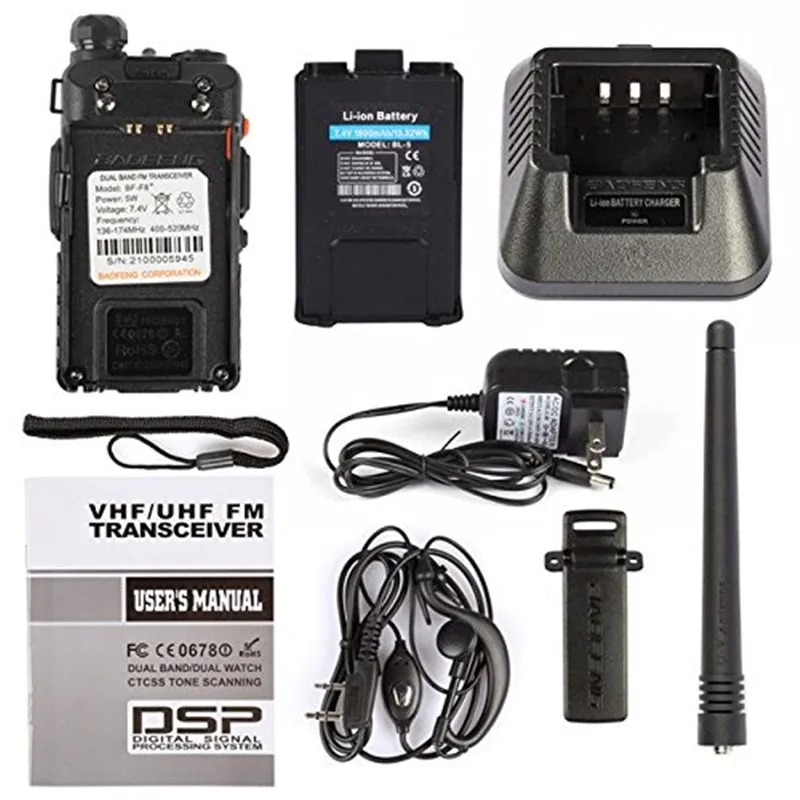 BaoFeng BF-F8 + Plus 2nd Gen UV-5R двухстороннее радио VHF UHF 136-174MHz 400-520MHz рация Ham