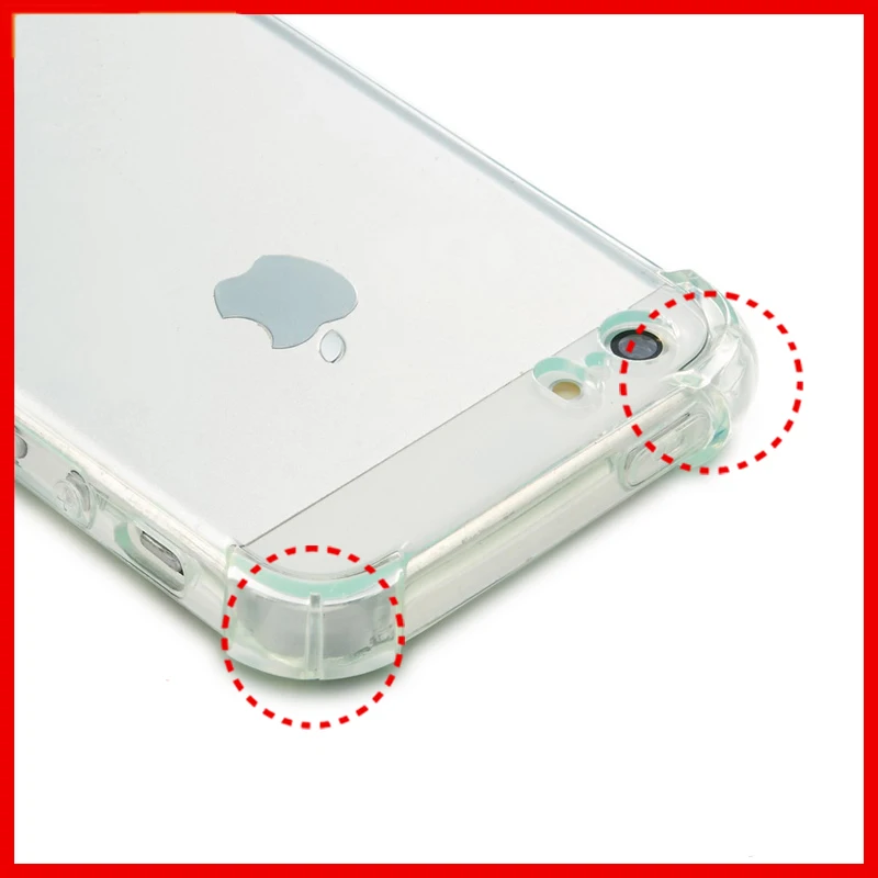 

CAPSSICUM 5S Anti-knock Soft Clear Case for iPhone 5 5S SE Air Cushion TPU Silicone Back Cover Shockproof Transparent