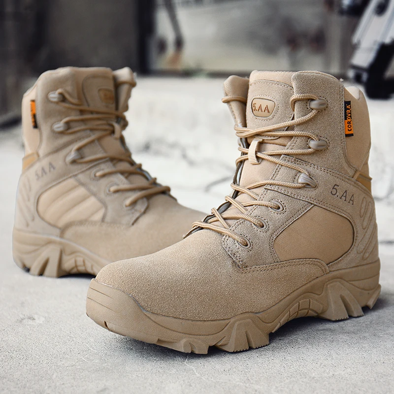 

39-47 Winter Military Boots Men Fashion Army Boots Men' s Tactical Desert Combat High Top Ankle Boots Men Outdoor Work Shoes Men