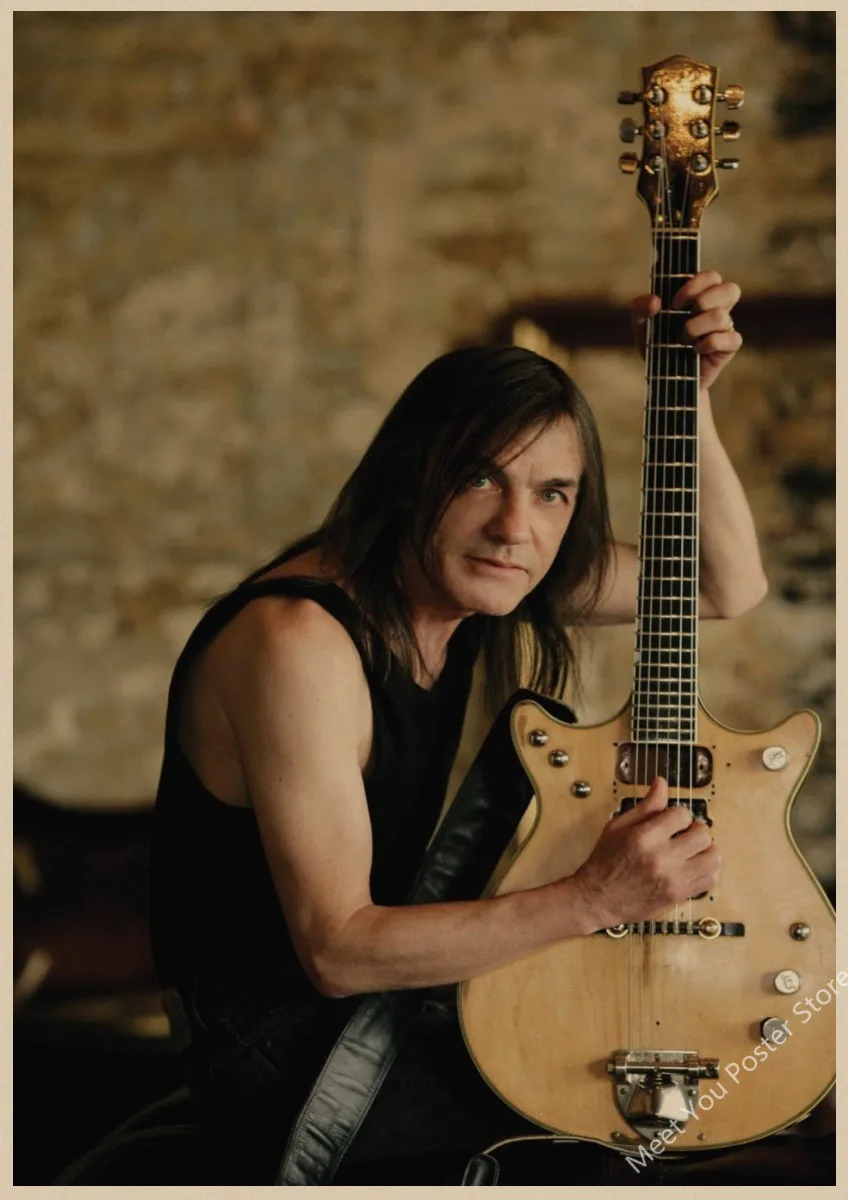 Плакат ACDC австралийская рок-группа ACDC Malcolm Angus ретро крафт-бумага плакат настенный стикер Гостиная Бар домашний паб кафе Декор A1