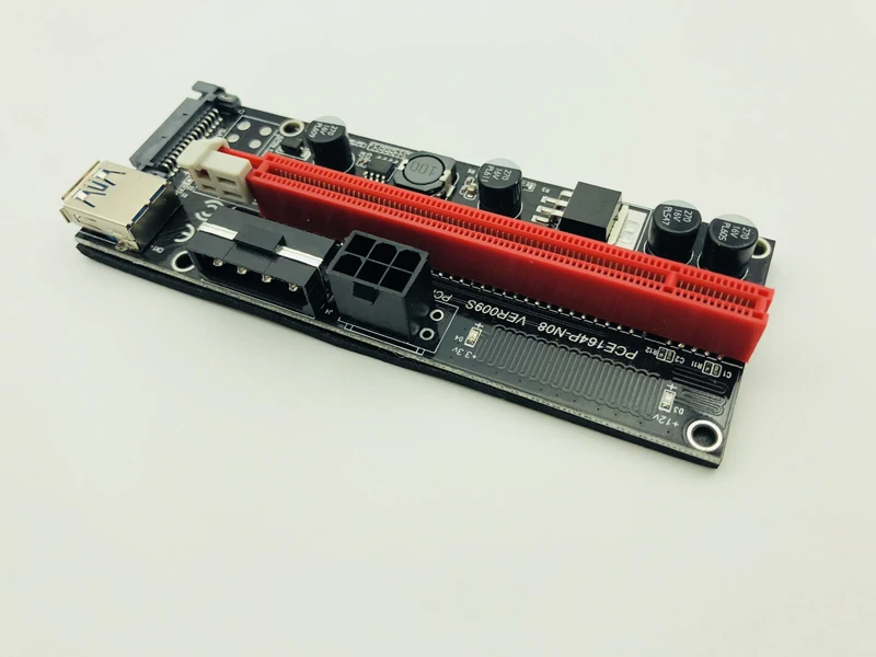 Райзер-карта 009s PCI Express Райзер с 1x на 16x PCIE Кабель USB3.0 SATA 6 контактов 4 контакта IDE Molex