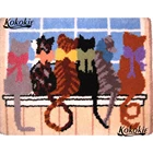 Защелка крюк Мультфильм холст печать vloerklee diy tapijt foamiran для рукодельных наборов knooppakket 6 котов вязание крючком tapis домашний декор