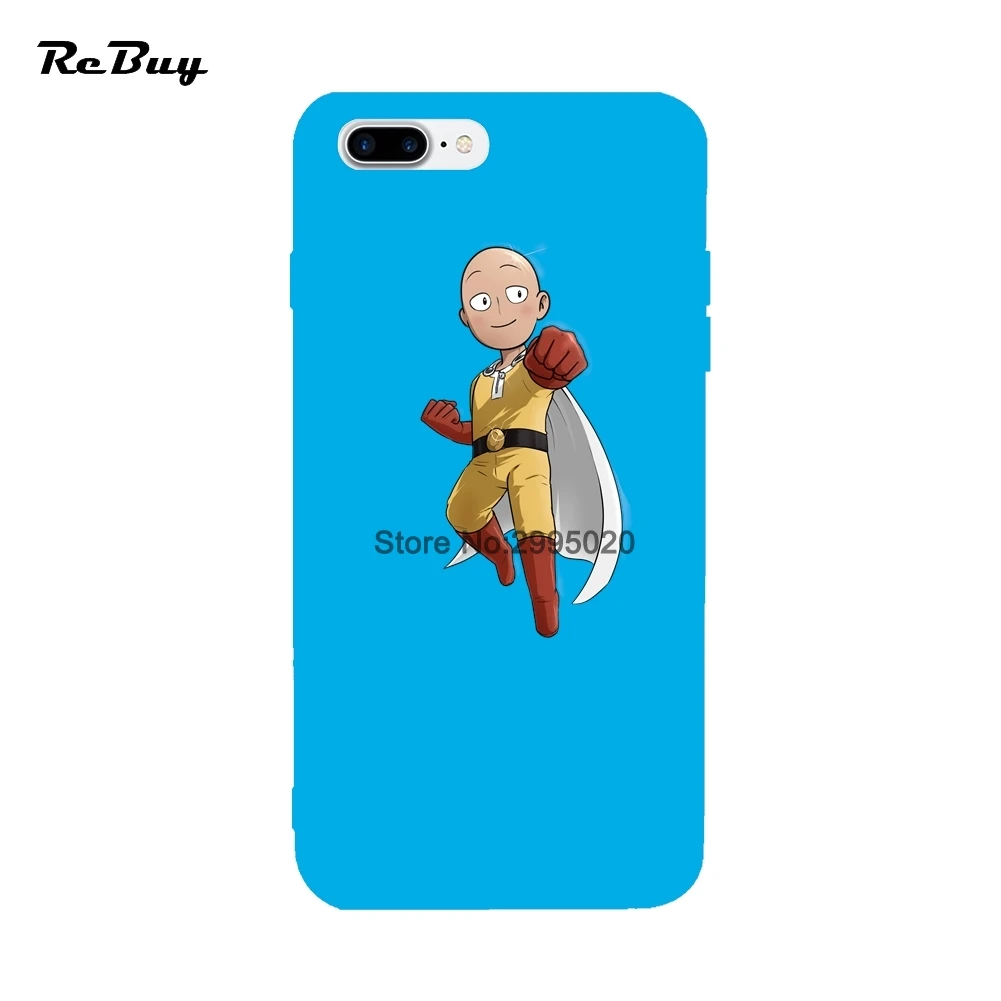 One Punch Man For iPhone Case 6 6S 7 8 X Plus Soft TPU Colorful Back Cover Cases 4.7/5.5 Inch |