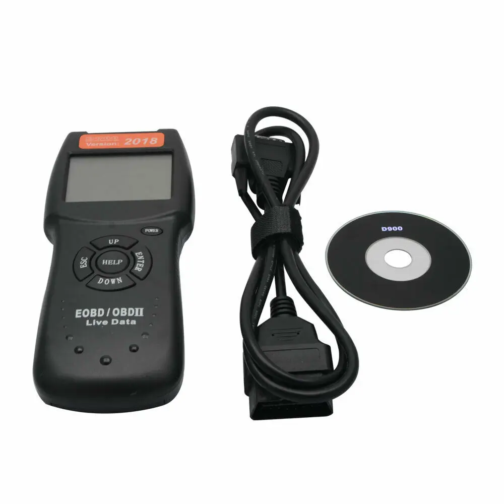 Newest Version D900 EOBD OBD2 Scanner Universal CANBUS Live Data DTC Code Reader D900 Diagnostic Tool For Most Car - Цвет: black