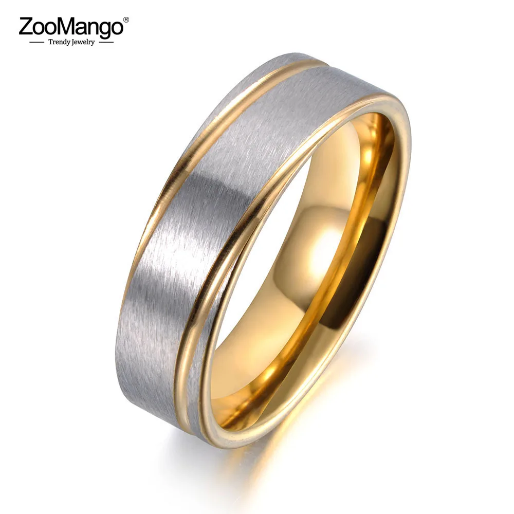 ZooMango Модные кольца для мужчин и женщин из нержавеющей стали матовое кольцо на свадебный юбилей ювелирные изделия Anneau Halka ZR19038