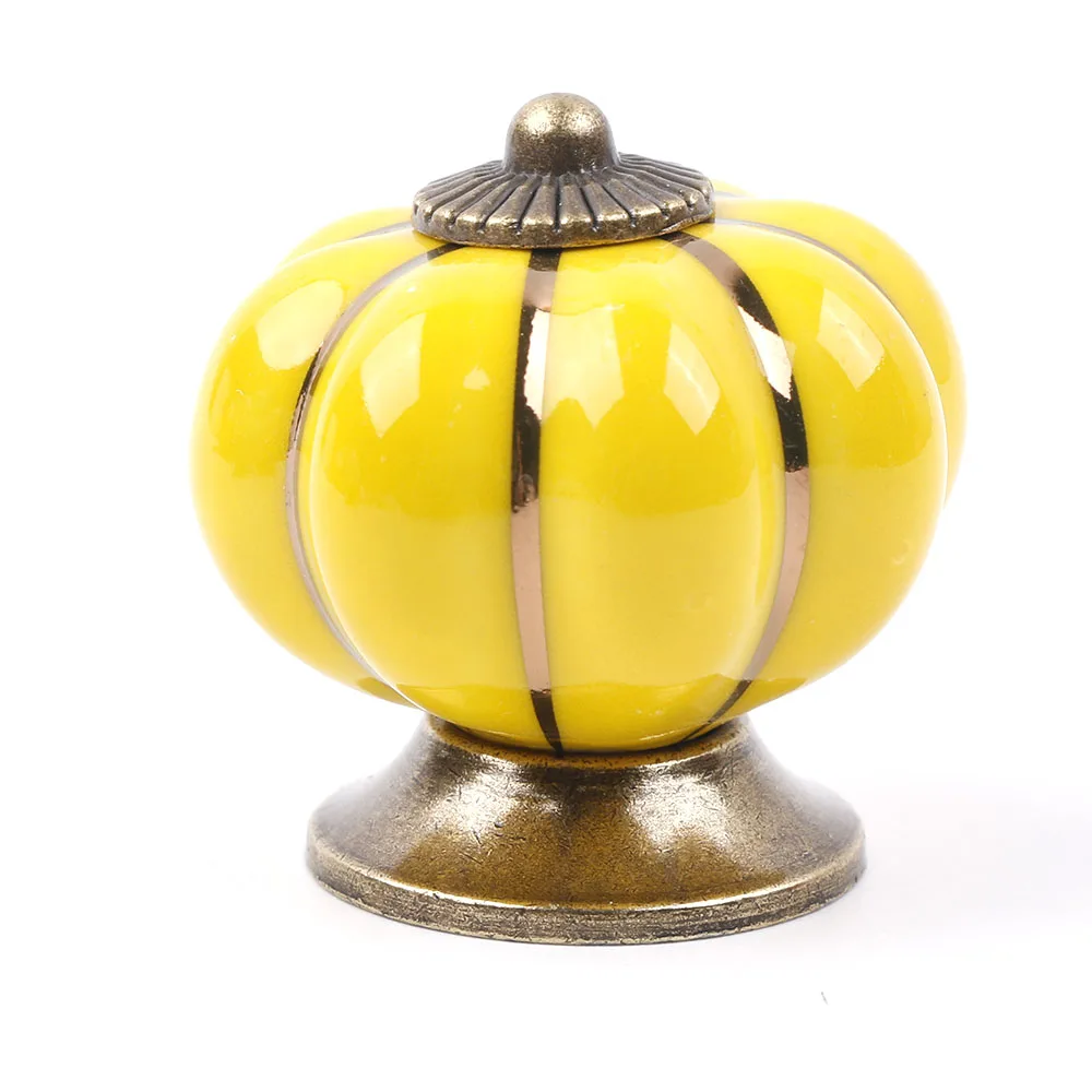 Тыква керамические ручки 40 мм ящика шкаф дверные одно отверстие шкафа с винтами