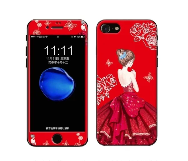 Защитный чехол для экрана для iPhone 5S, 6, 6 S, 7, 7, 8 Plus, переднее закаленное стекло, мембрана и задняя часть из ТПУ, цветной рисунок, чехол - Цвет: pattern 18