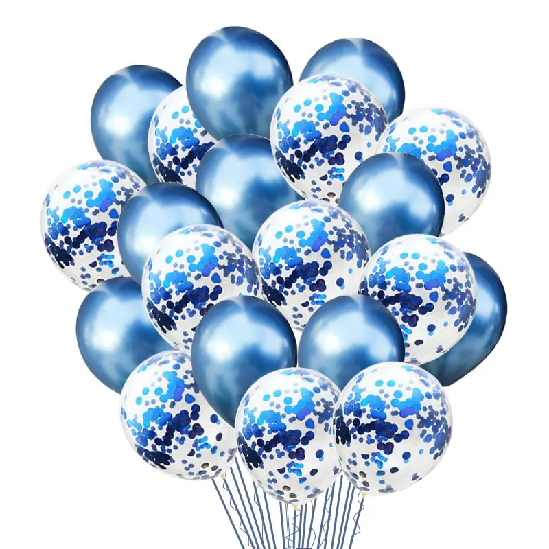 20 штук Толстый синий металлические шары глянцевый хром Balonnen Надувной Воздушный