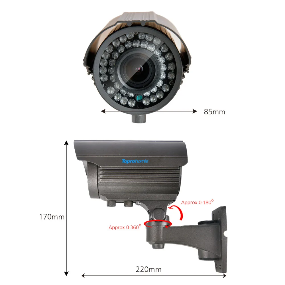 Toprohomie H.265 4MP HD 48 V POE IP Камера открытый Водонепроницаемый пуля 2 8 мм 12 с переменным