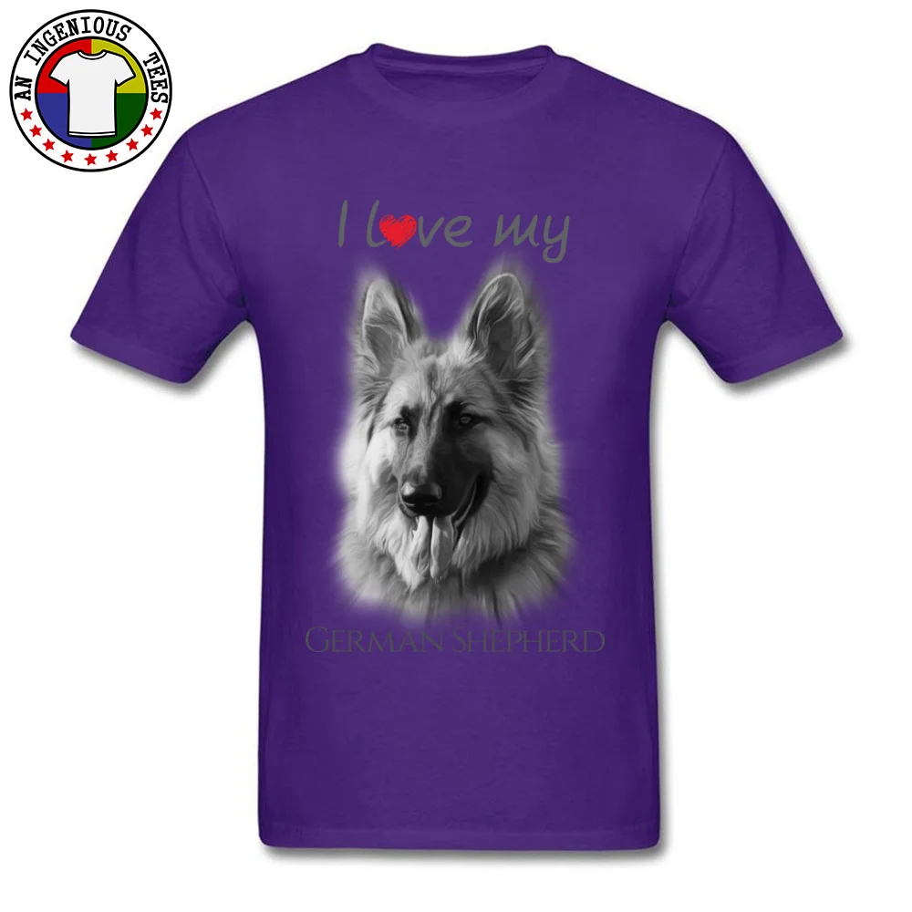Белые футболки для взрослых из чистого хлопка с надписью I Love My German Shepherd Animal Dog Student