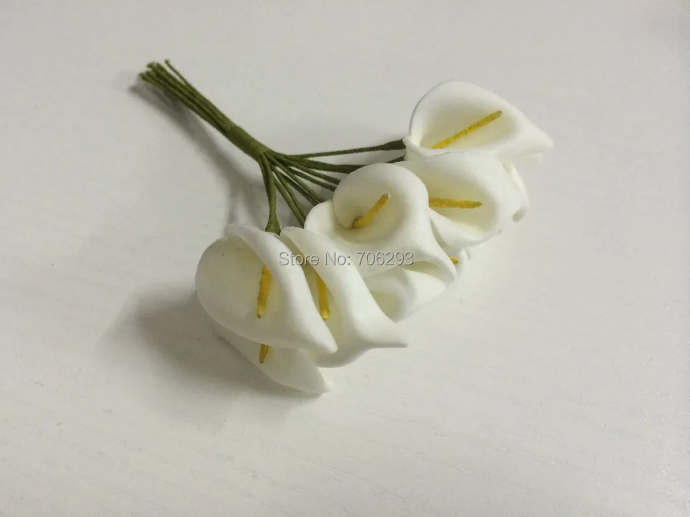 2014 NEW2.5CMX144PCS/ bag 7different colours Mulberry Calla Lily Paper Flower Bouquet/Scrapbooking simulation flowers PE | Дом и сад