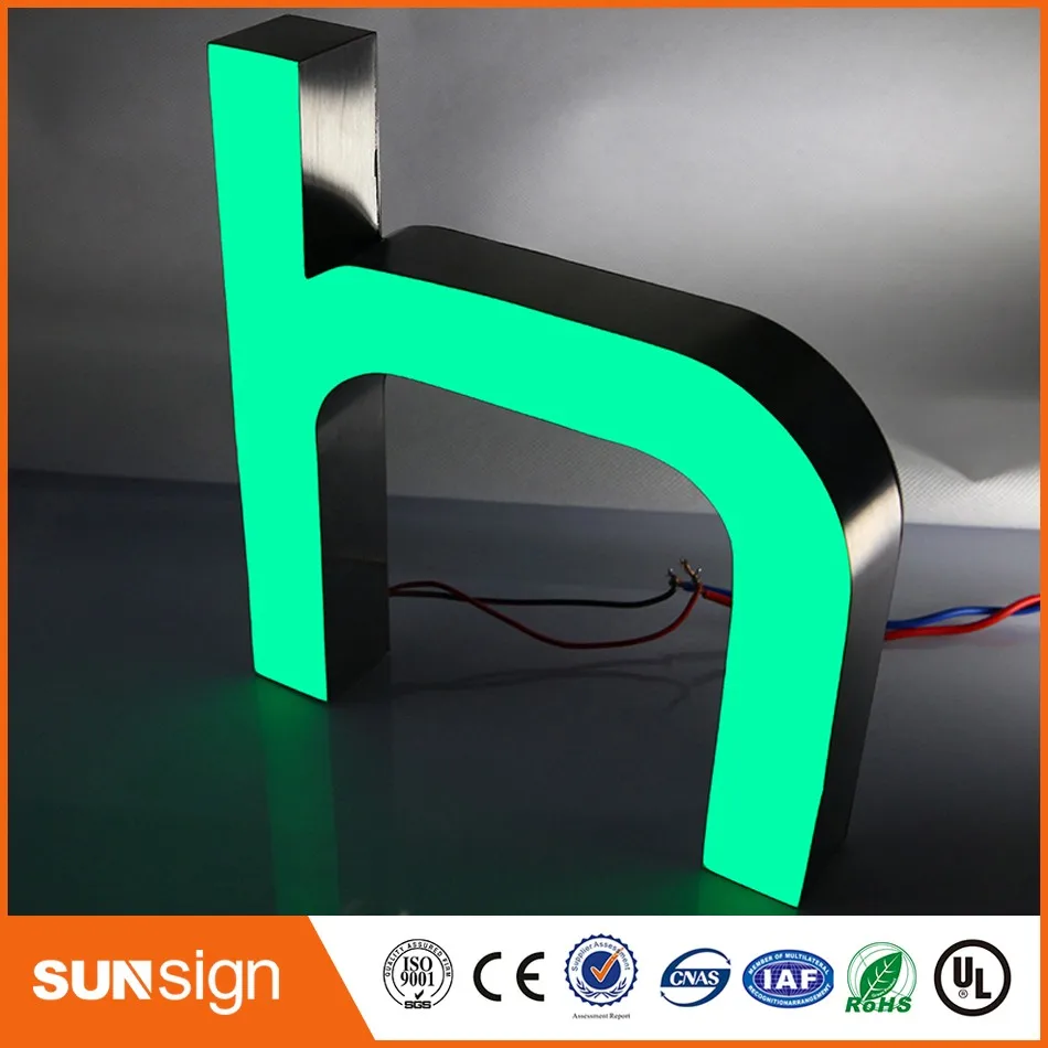 Custom decorative storefront sign LED resin channel letter