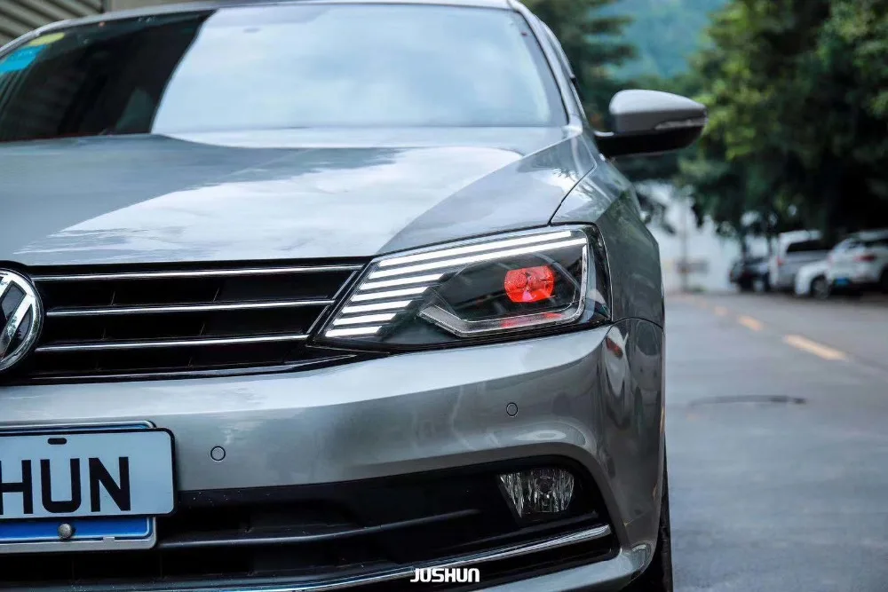 Стайлинга автомобилей корпус передней фары для VW Jetta 2011- светодиодный фары VW Jetta светодиодный фар DRL Объектив Двойной Луч Биксеноновая светодиодный